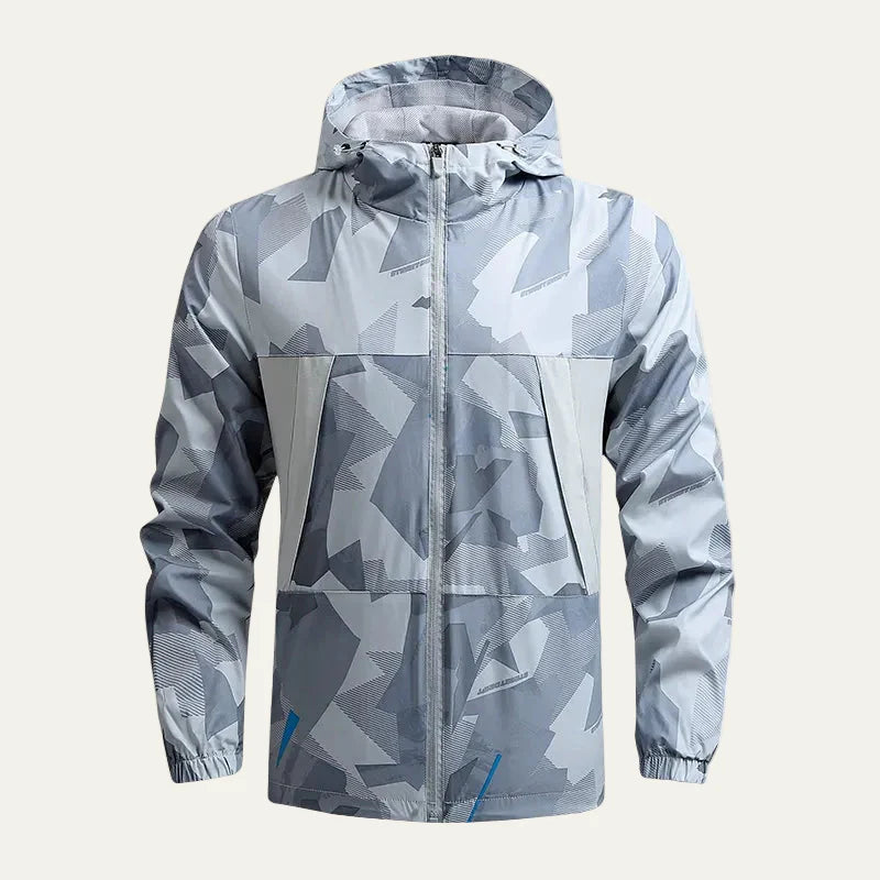 Men’s Lightweight Printed Hooded Windbreaker