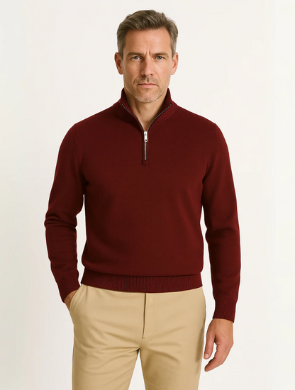 The Old Money Half-Zip Jumper for Men – Navy Blue