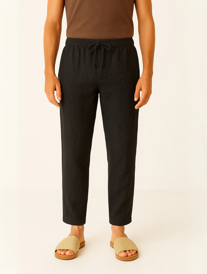 The Old Money Beige Linen Pants for Men