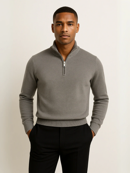 The Old Money Half-Zip Jumper for Men – Navy Blue