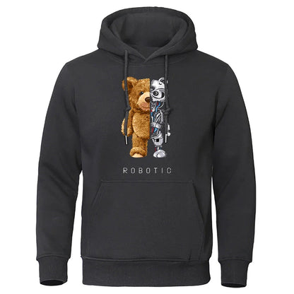 Teddy Print Hoodie Sweater