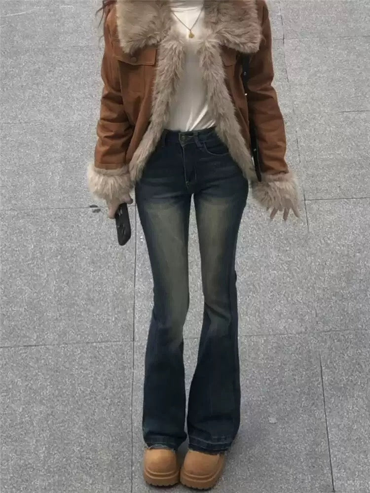 Gracelyn | Women’s Cozy Faux Fur Collar Corduroy Coat