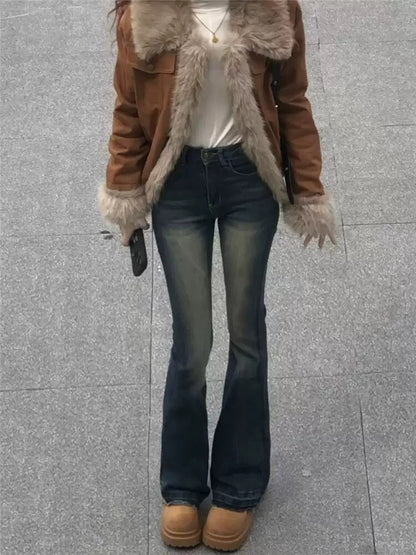 Gracelyn | Women’s Cozy Faux Fur Collar Corduroy Coat