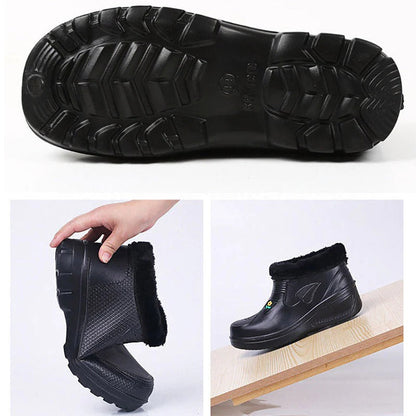 Black Winter Ankle Boots | Waterproof & Fur-Lined