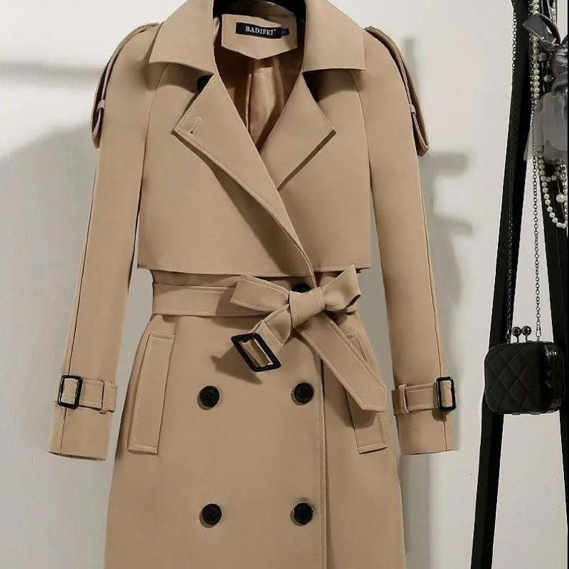 Relaxed Fit Belted Trench Coat for Women