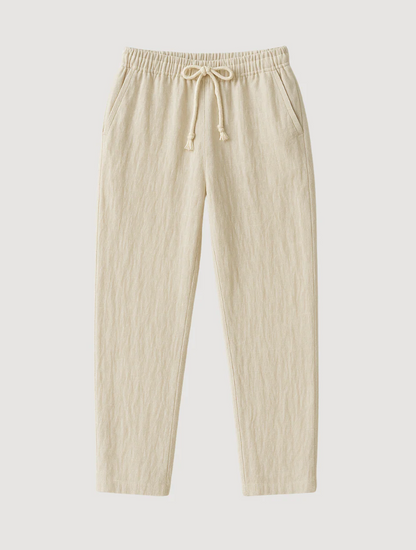 The Old Money Beige Linen Pants for Men