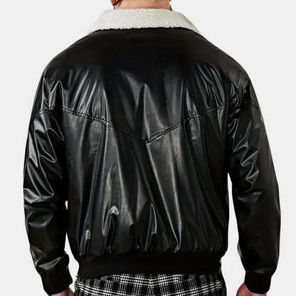 Cevori Relaxed Fit Plush Lining Bomber Jacket