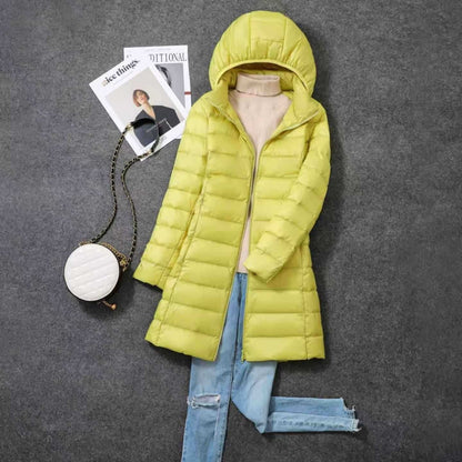 Camille | Padded Jacket - Long Hooded Quilted Water-Repellent Coat for Women