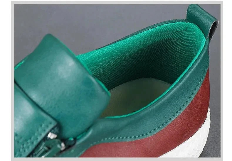 The Rome Men’s Leather Sneakers - Luxury Designer Shoes with Zip