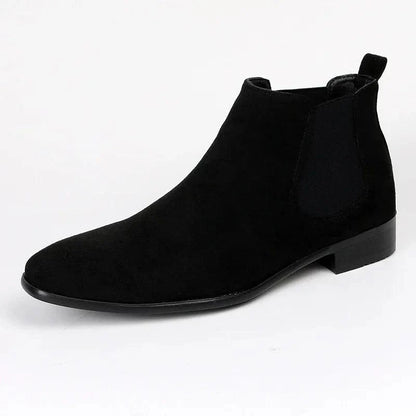 Classic Men's Chelsea Boots with Suede Look