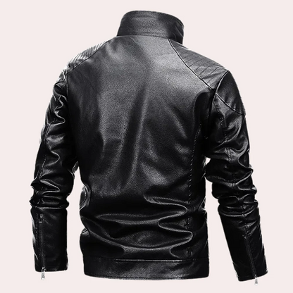 Cevori Shearling Lined Design Faux Leather Jacket