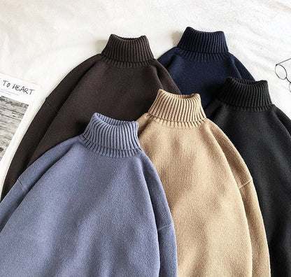 Knitted Winter Turtleneck Jumper Men