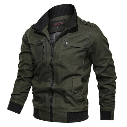 Multi-Pocket Military Bomber Jacket Men