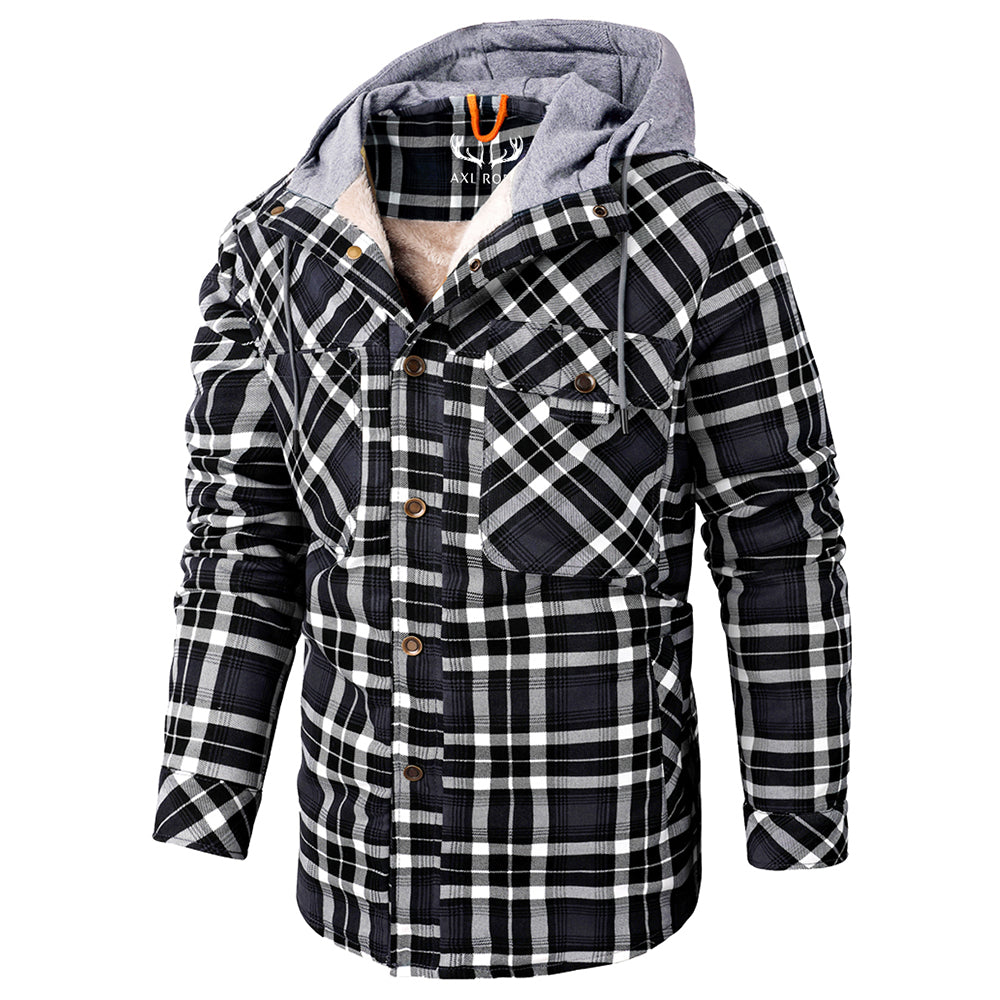 Men’s Hooded Plaid Fleece Lined Shacket