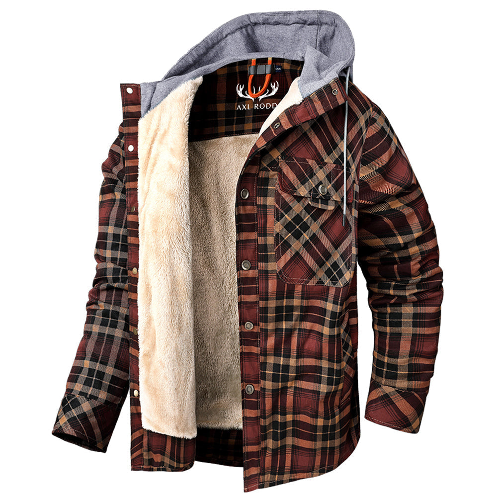 Men’s Hooded Plaid Fleece Lined Shacket