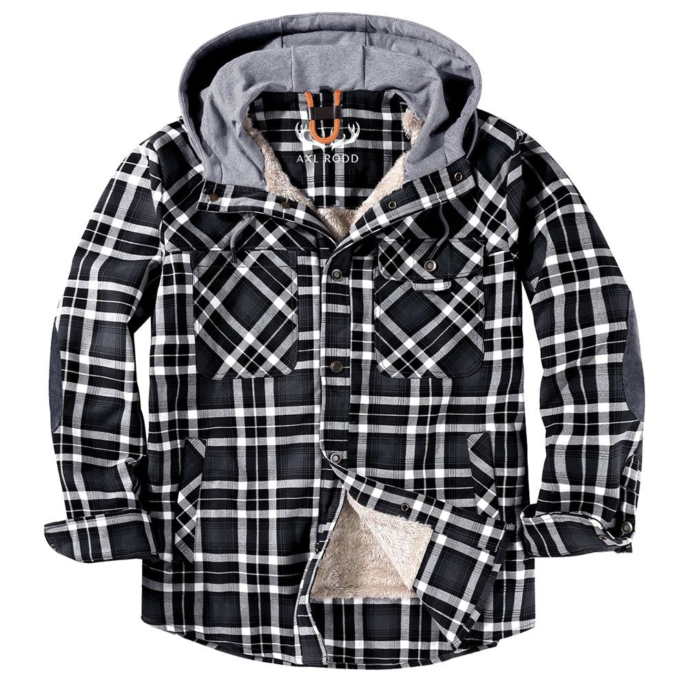 Men’s Hooded Plaid Fleece Lined Shacket
