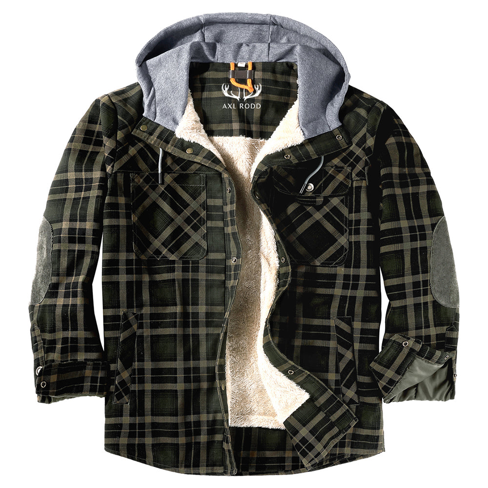 Men’s Hooded Plaid Fleece Lined Shacket