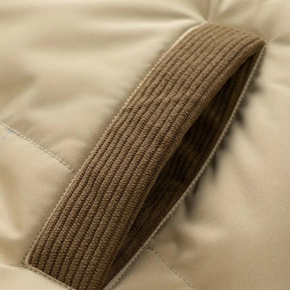 Insulated Puffer Jacket with Corduroy Hood