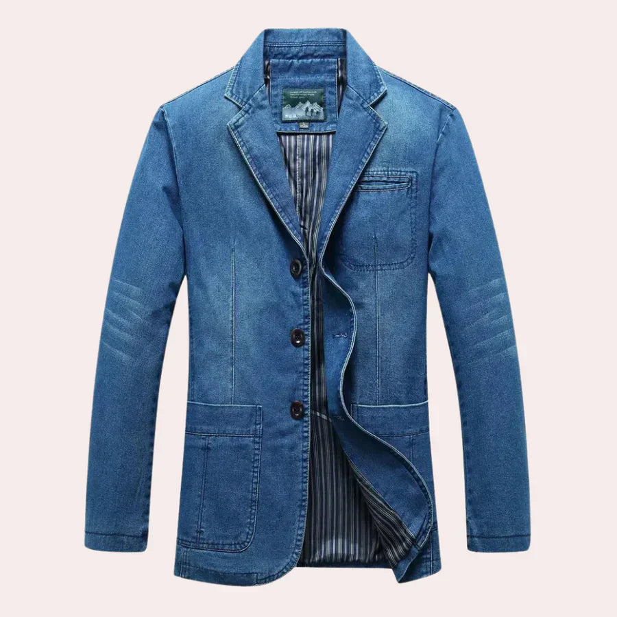 Modern men's stylish classic denim blazer: Logan