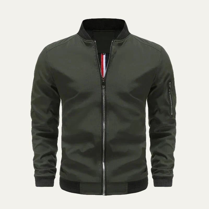 Men’s Minimalist Placket Bomber Jacket