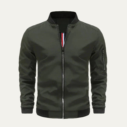 Men’s Minimalist Placket Bomber Jacket