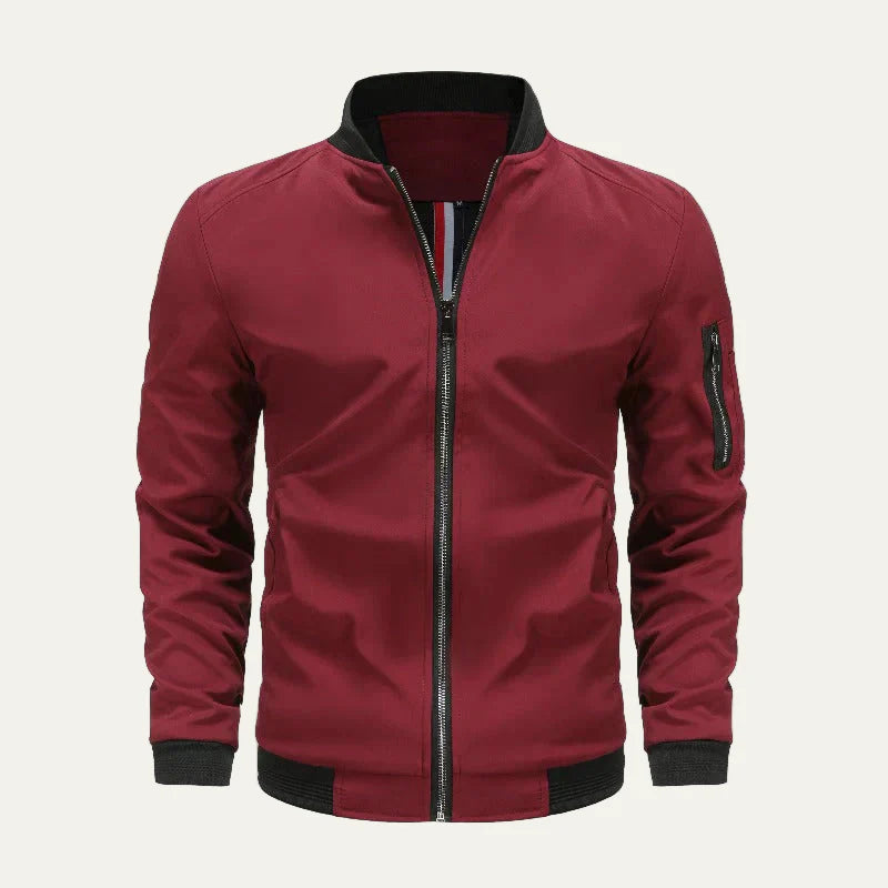 Men’s Minimalist Placket Bomber Jacket