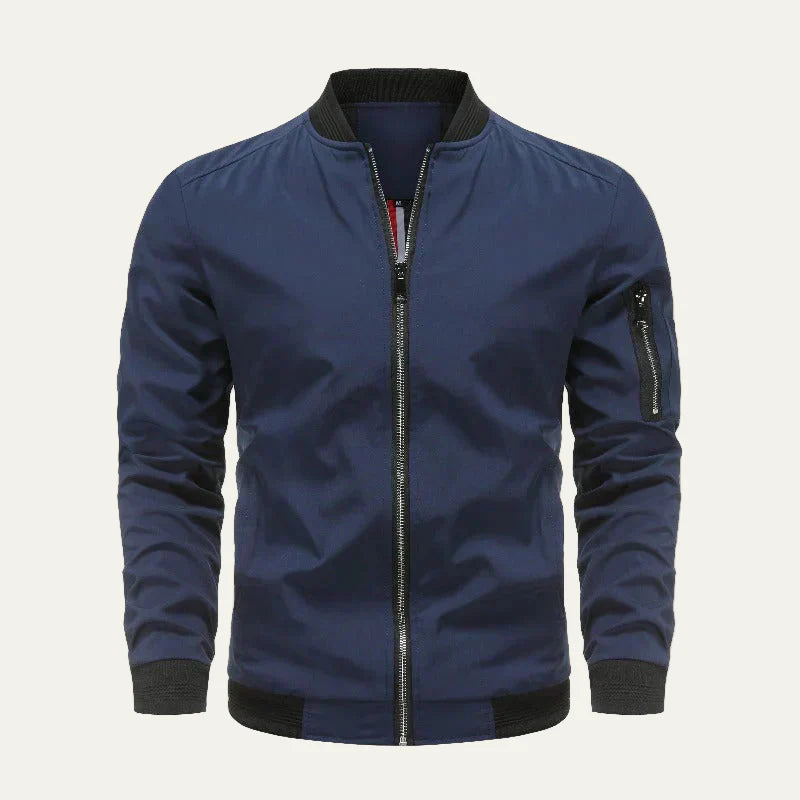 Men’s Minimalist Placket Bomber Jacket