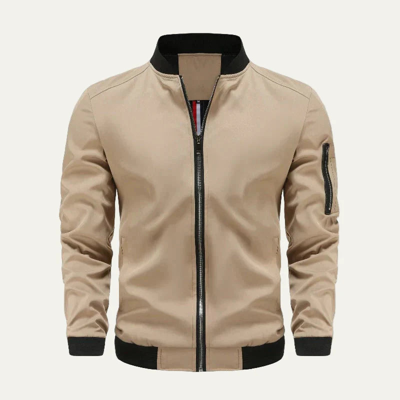 Men’s Minimalist Placket Bomber Jacket