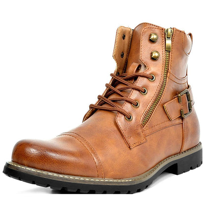 Men’s Military Lace and Zip Combat Boots