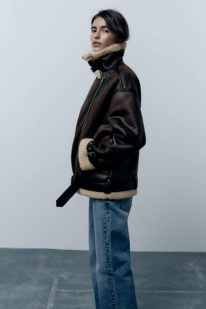 Arden – Brown Aviator Jacket