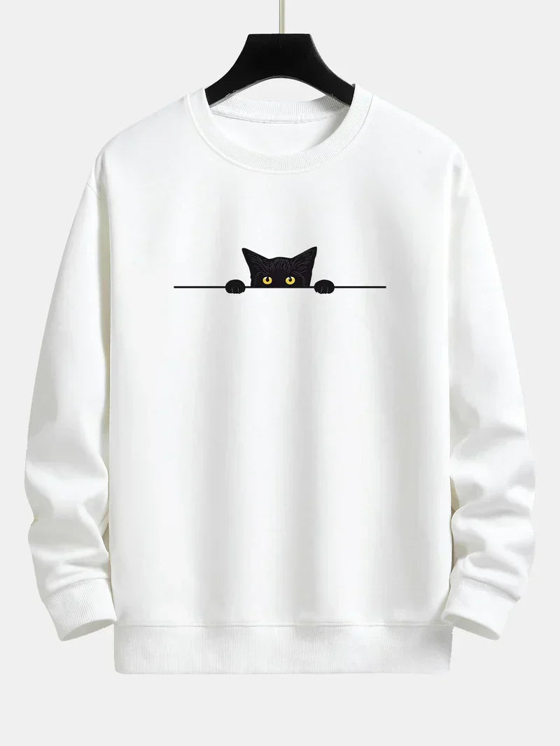 Relaxed Noah Sweatshirt Featuring a Black Cat Design