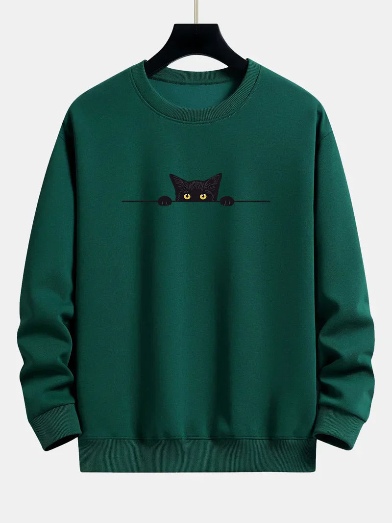 Relaxed Noah Sweatshirt Featuring a Black Cat Design