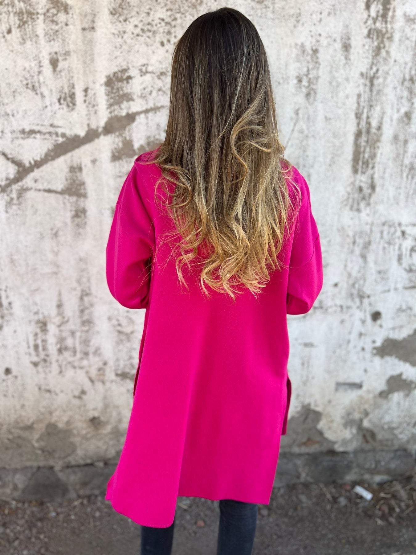 Women's long vest, solid color - Angelique