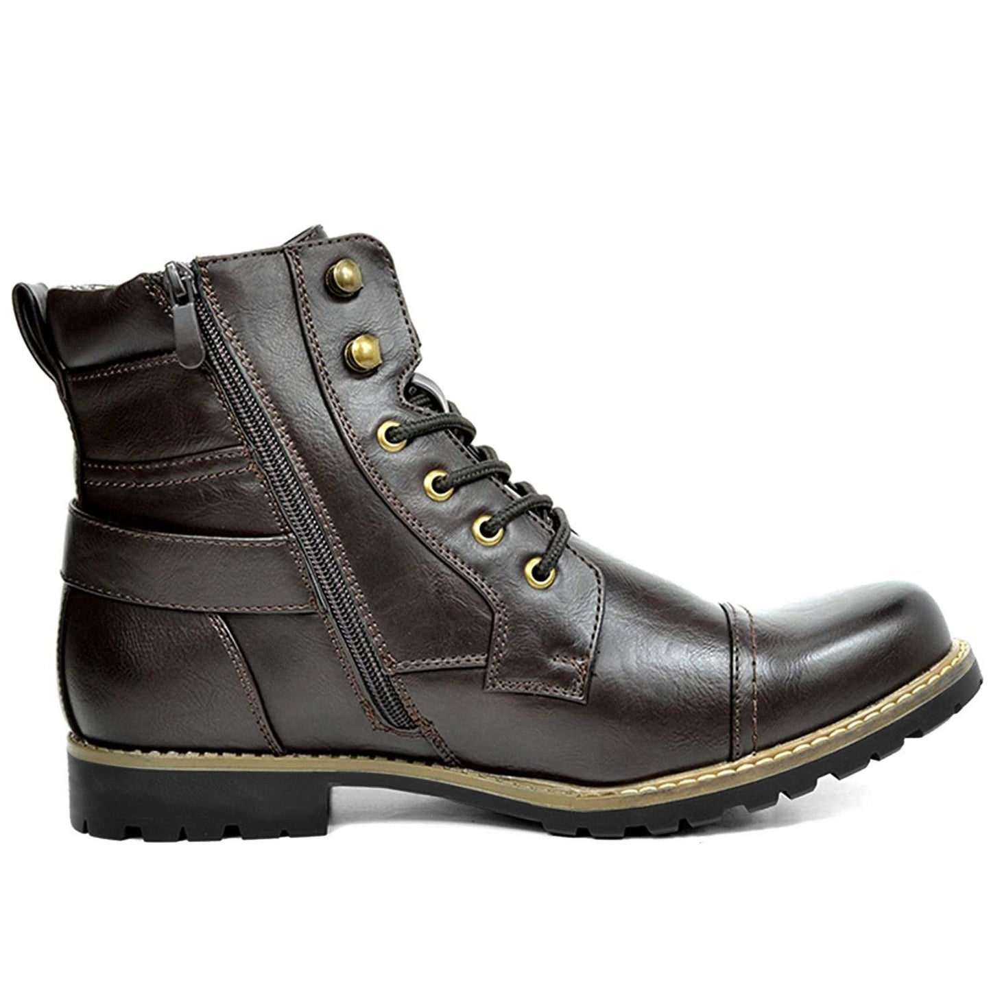 Men’s Military Lace and Zip Combat Boots