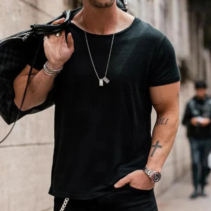 Soft Classic Casual Crew Neck Tee for Men