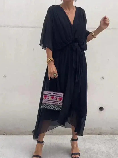 Lyra | Whisper-Soft V-Neck Silk Dress