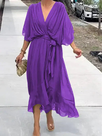 Lyra | Whisper-Soft V-Neck Silk Dress