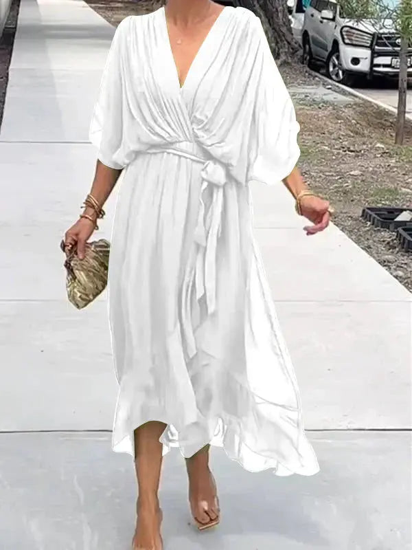 Lyra | Whisper-Soft V-Neck Silk Dress