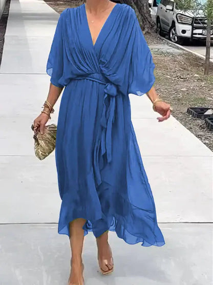 Lyra | Whisper-Soft V-Neck Silk Dress
