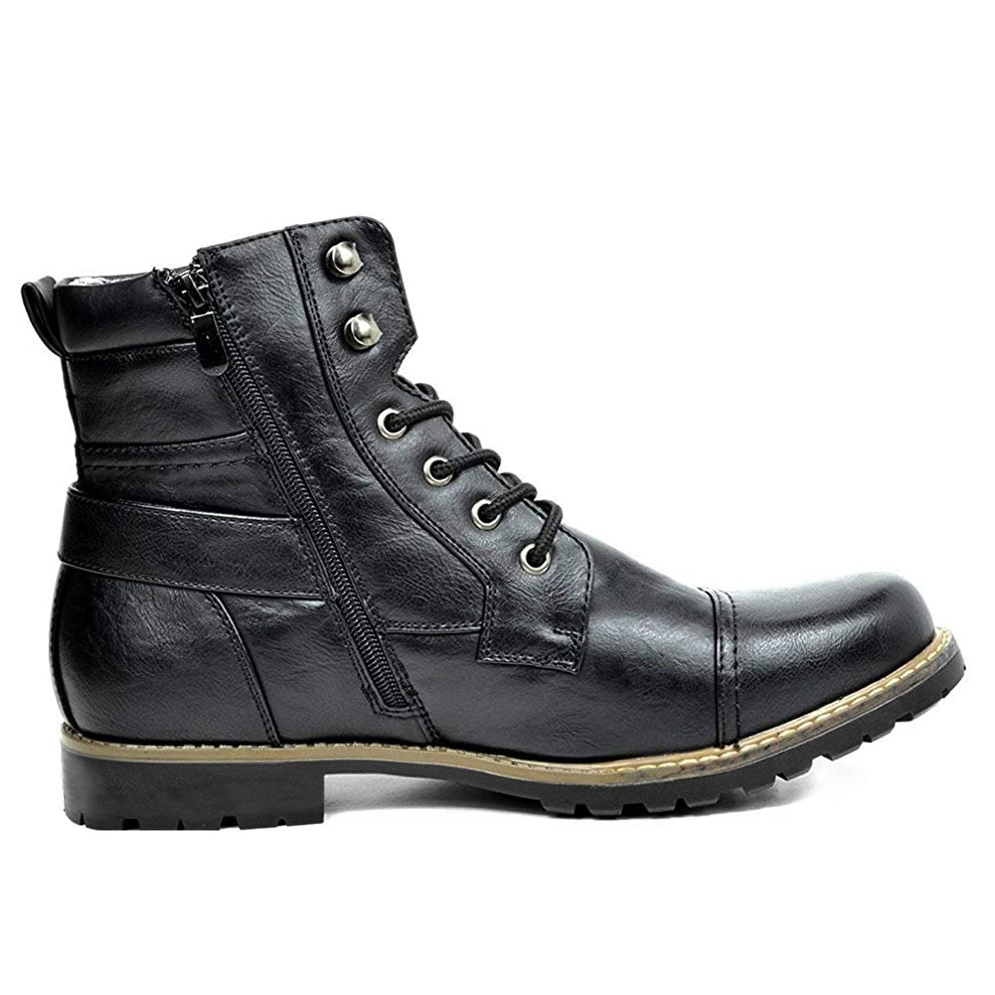 Men’s Military Lace and Zip Combat Boots