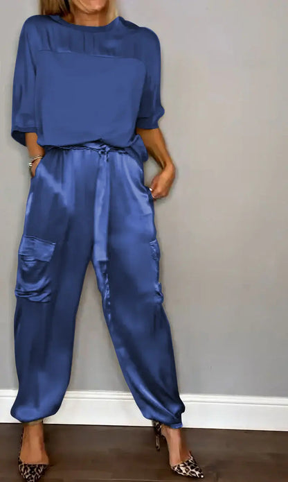 Ninalo Women's Two-Piece Suit with Short Sleeve Top and Pants