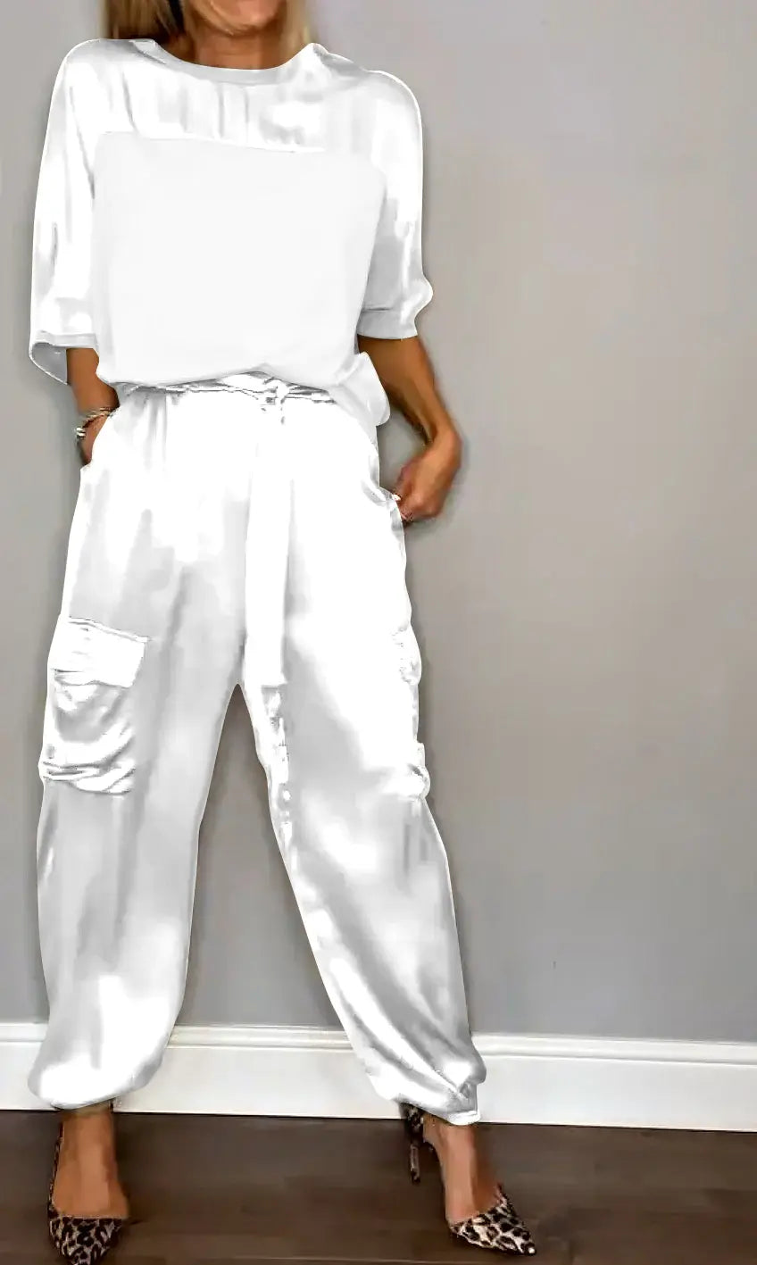 Ninalo Women's Two-Piece Suit with Short Sleeve Top and Pants