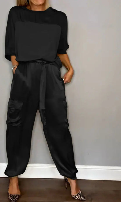 Ninalo Women's Two-Piece Suit with Short Sleeve Top and Pants