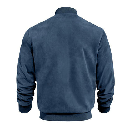 Light men's transitional jacket in suede look with stand-up collar – Damian
