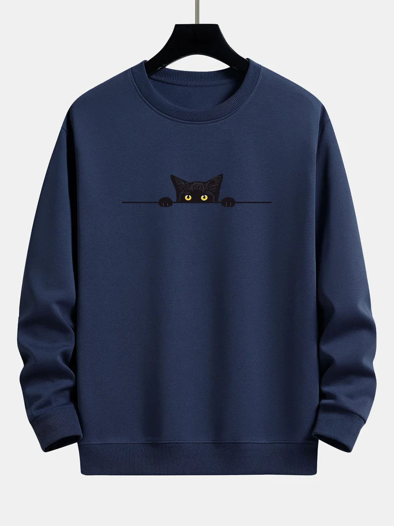 Relaxed Noah Sweatshirt Featuring a Black Cat Design