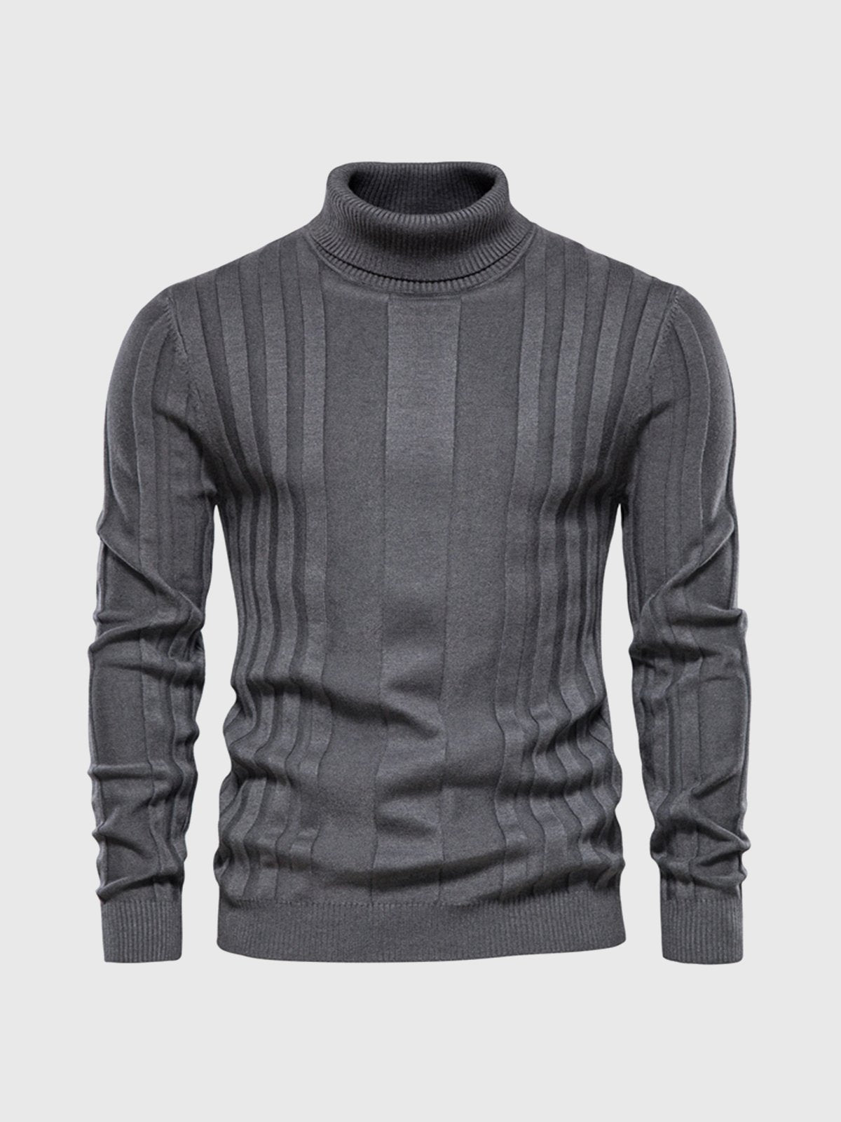 Men's striped turtleneck sweater