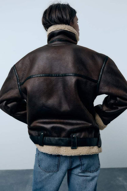 Arden – Brown Aviator Jacket