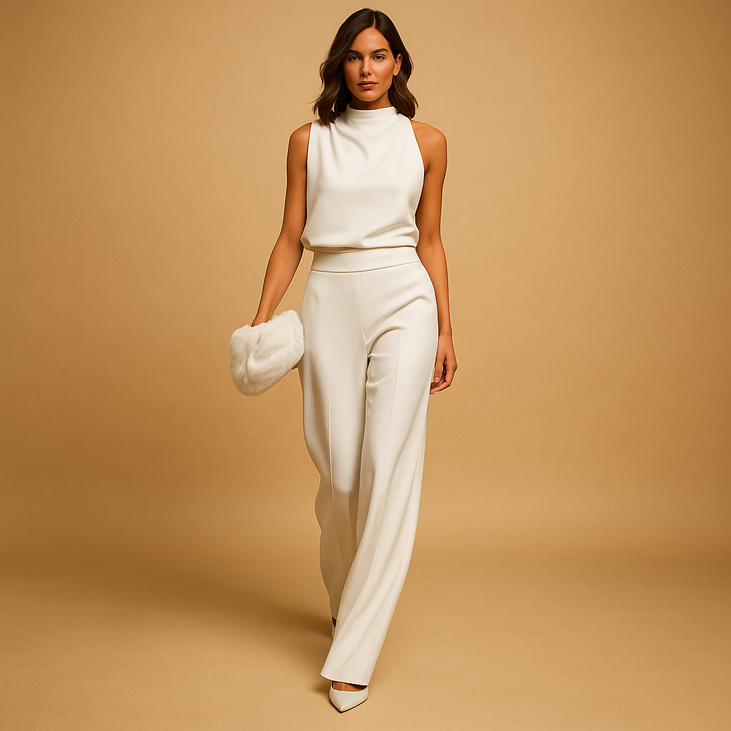 Women's Flowy Wide Leg Jumpsuit with High Waist