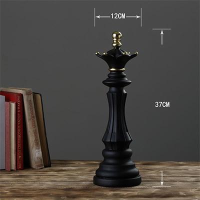 Unique Black White Chess Decor Figure