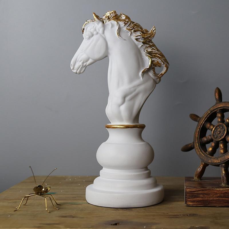 Unique Black White Chess Decor Figure
